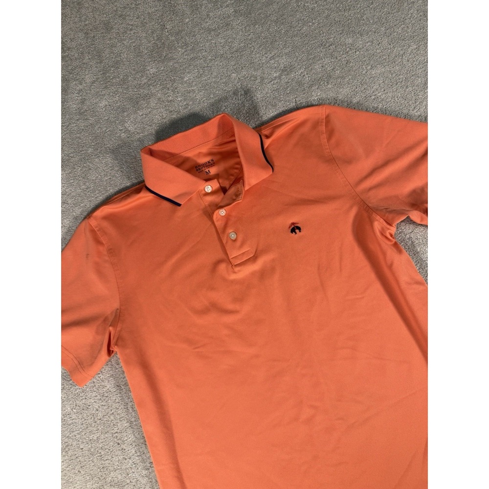 Men's Orange Polo Shirt with Contrast Collar
